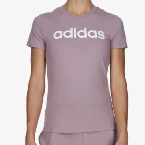 🆕 Adidas Women’s Purple & White Short Sleeve Tee Shirt Size X-Large - Picture 1 of 7